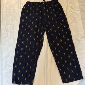 Tommy Hilfiger Navy and Yellow Logo Pajama Bottoms